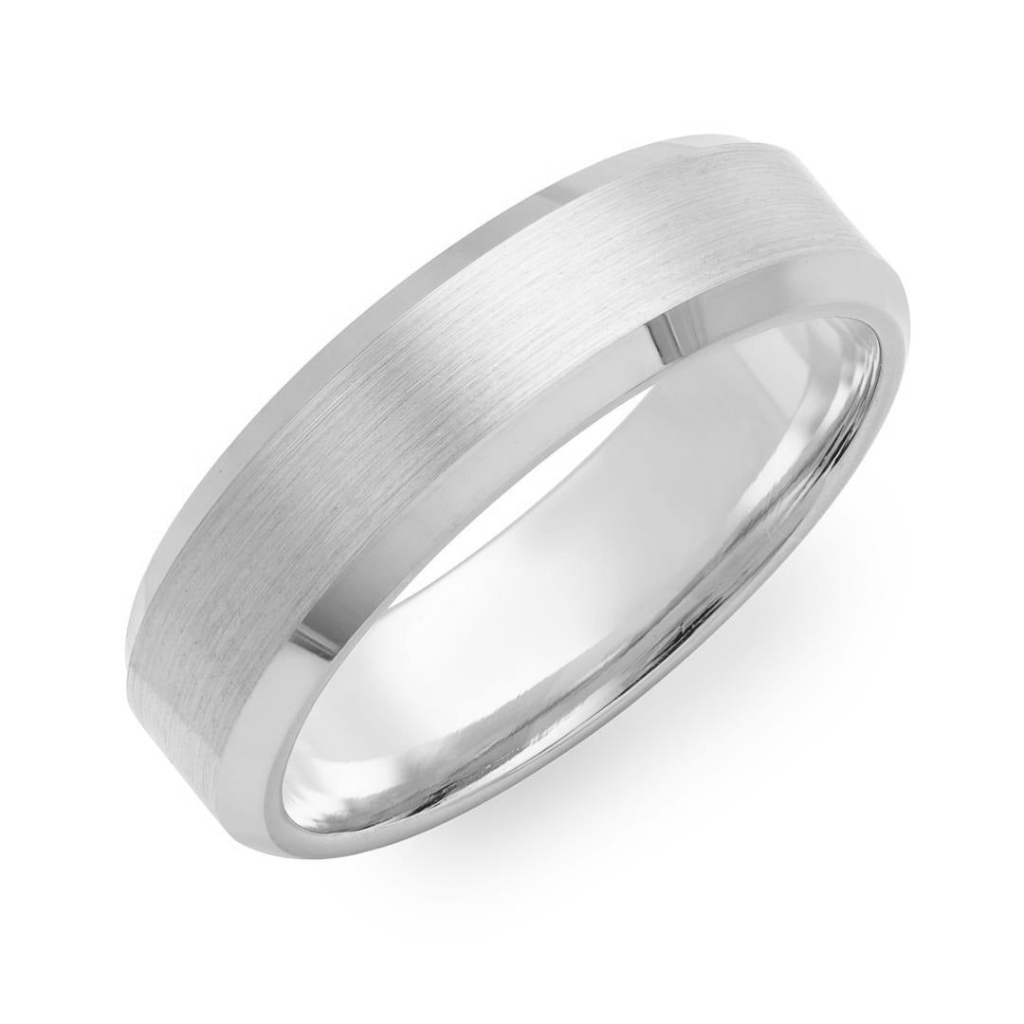 Beveled Edge Mens Wedding Band