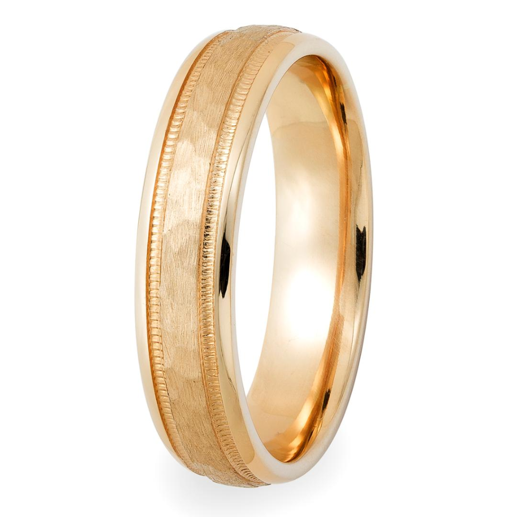 5mm 14K Yellow Gold Mens and Womens Wedding Bands