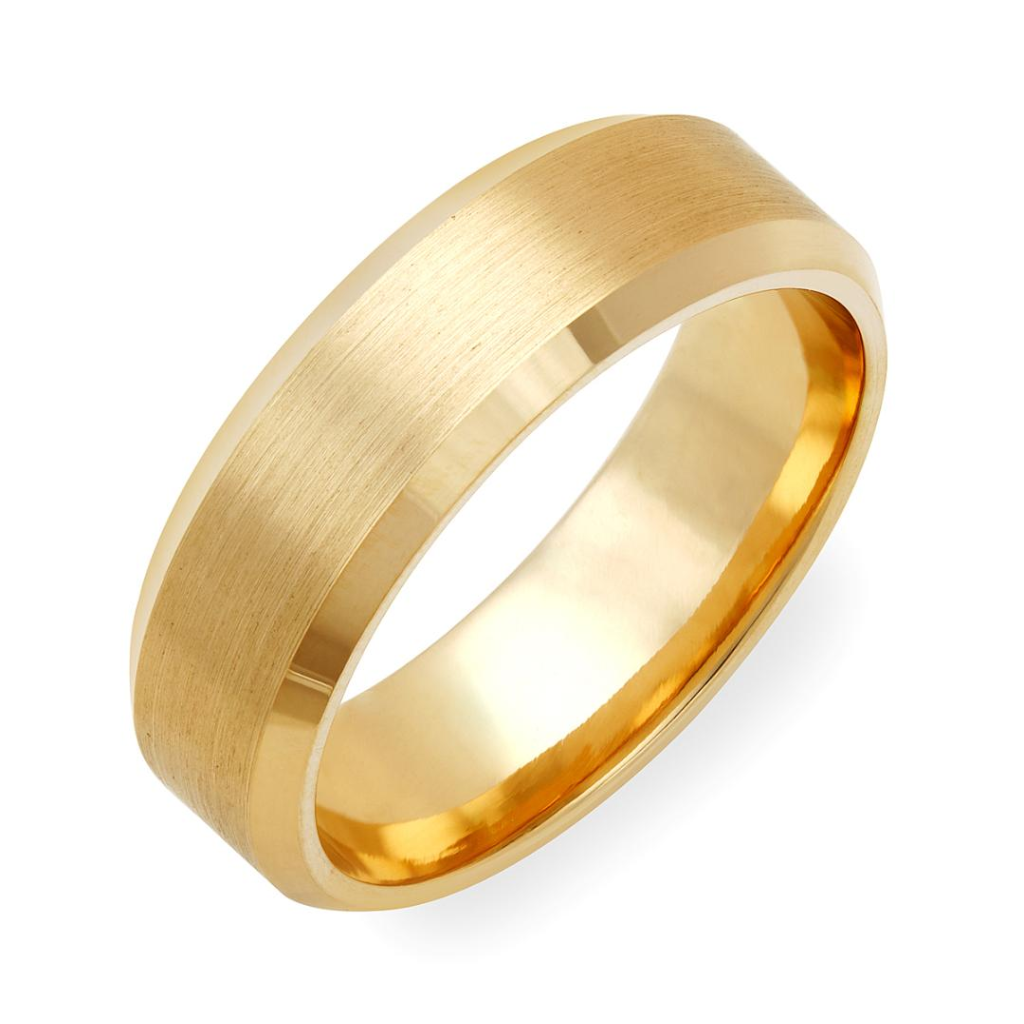 6mm 10K 14K 18K Yellow Gold Mens Wedding Bands