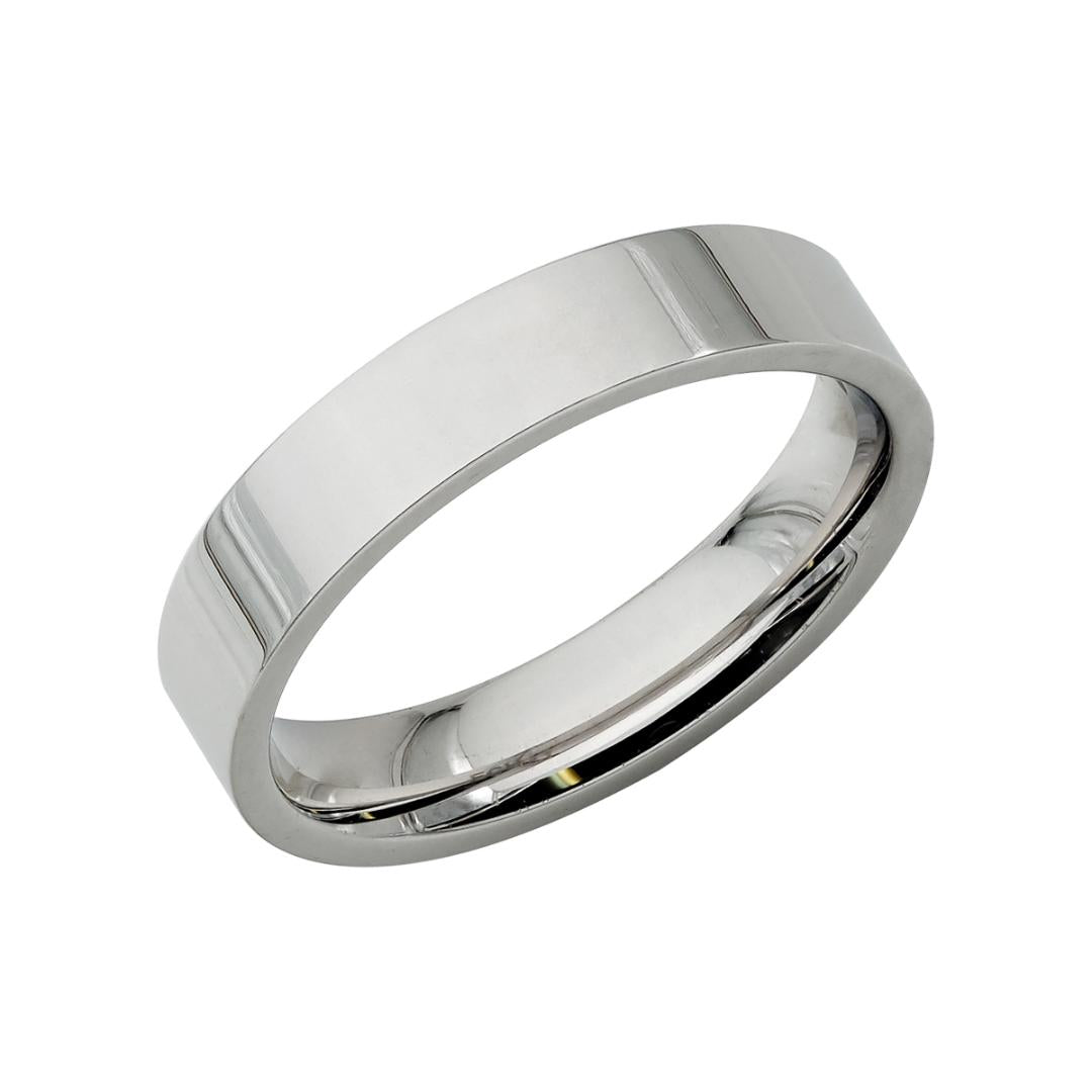 4mm Flat Mens and Womens Platinum Wedding Bands