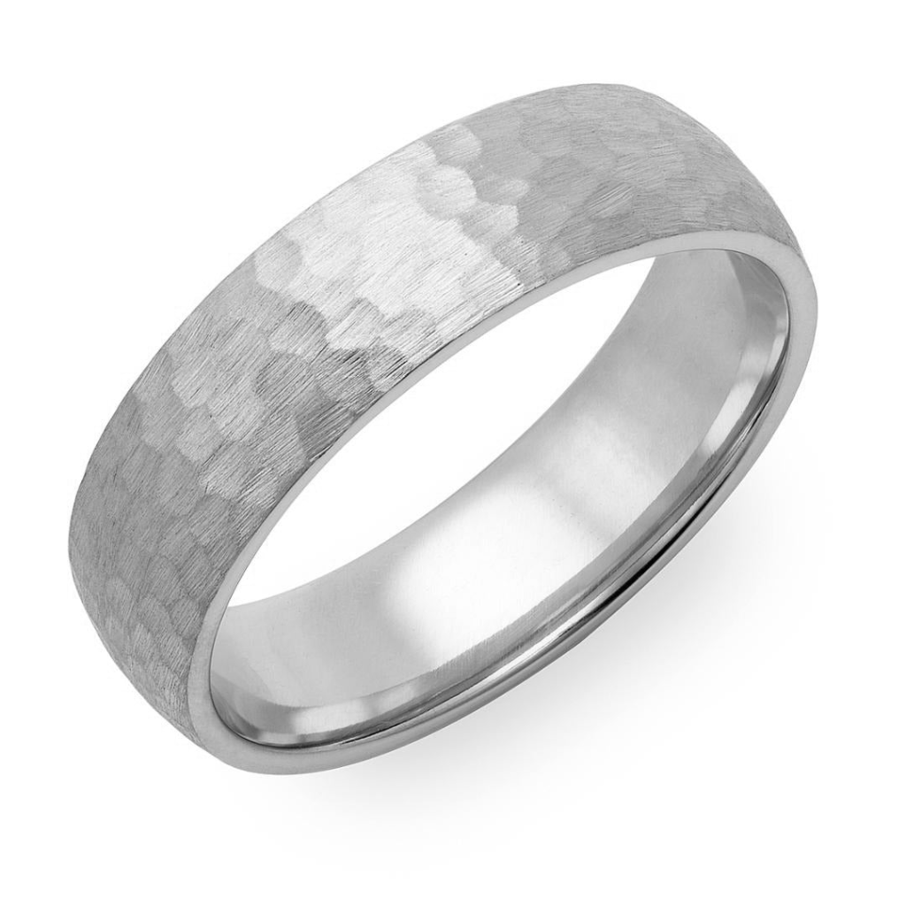 Hammered Finish Platinum Wedding Bands