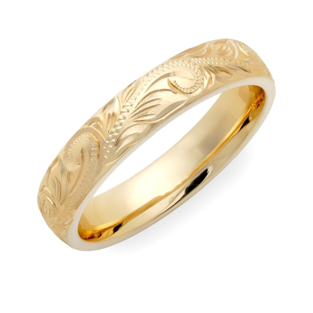 Hand Engraved Mens and Womens Wedding Bands