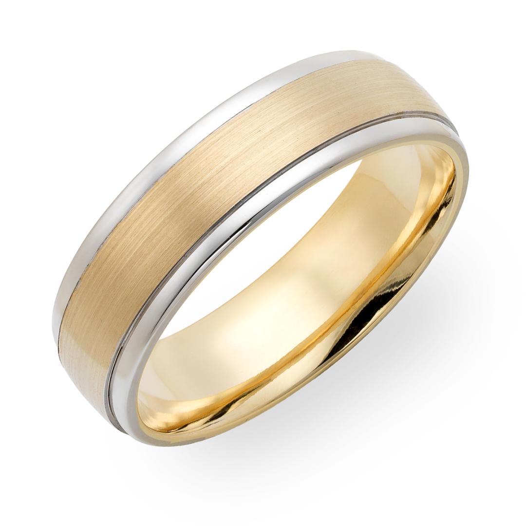 Two Tone Gold Mens Wedding Bands