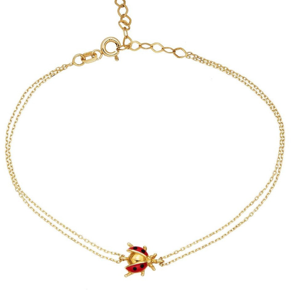 Bracelet en or jaune massif 14 carats avec rubis marquise