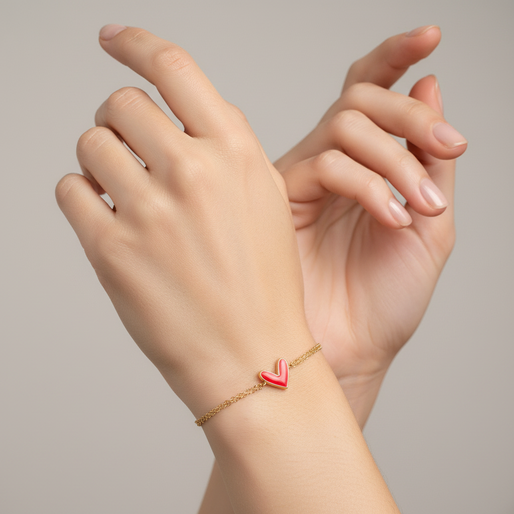 Bracelet en or jaune massif 14 carats avec rubis marquise