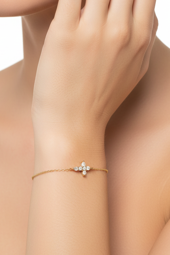 Bracelet tennis en or blanc massif 14 carats avec diamants de 2,40 carats