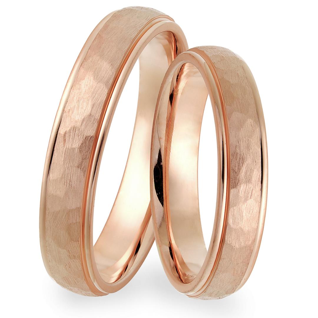 14K Rose Gold His and Hers Wedding Bands