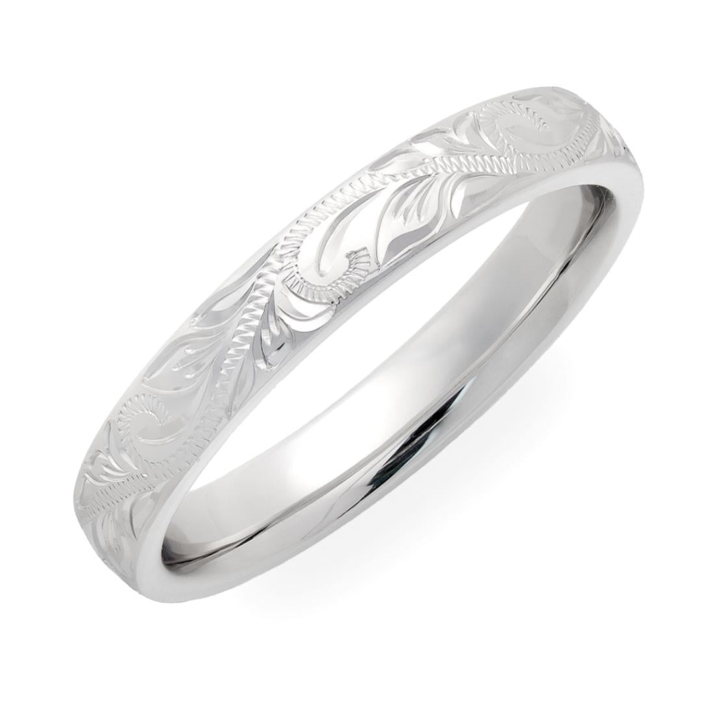 Hand Engraved Mens and Womens Wedding Bands