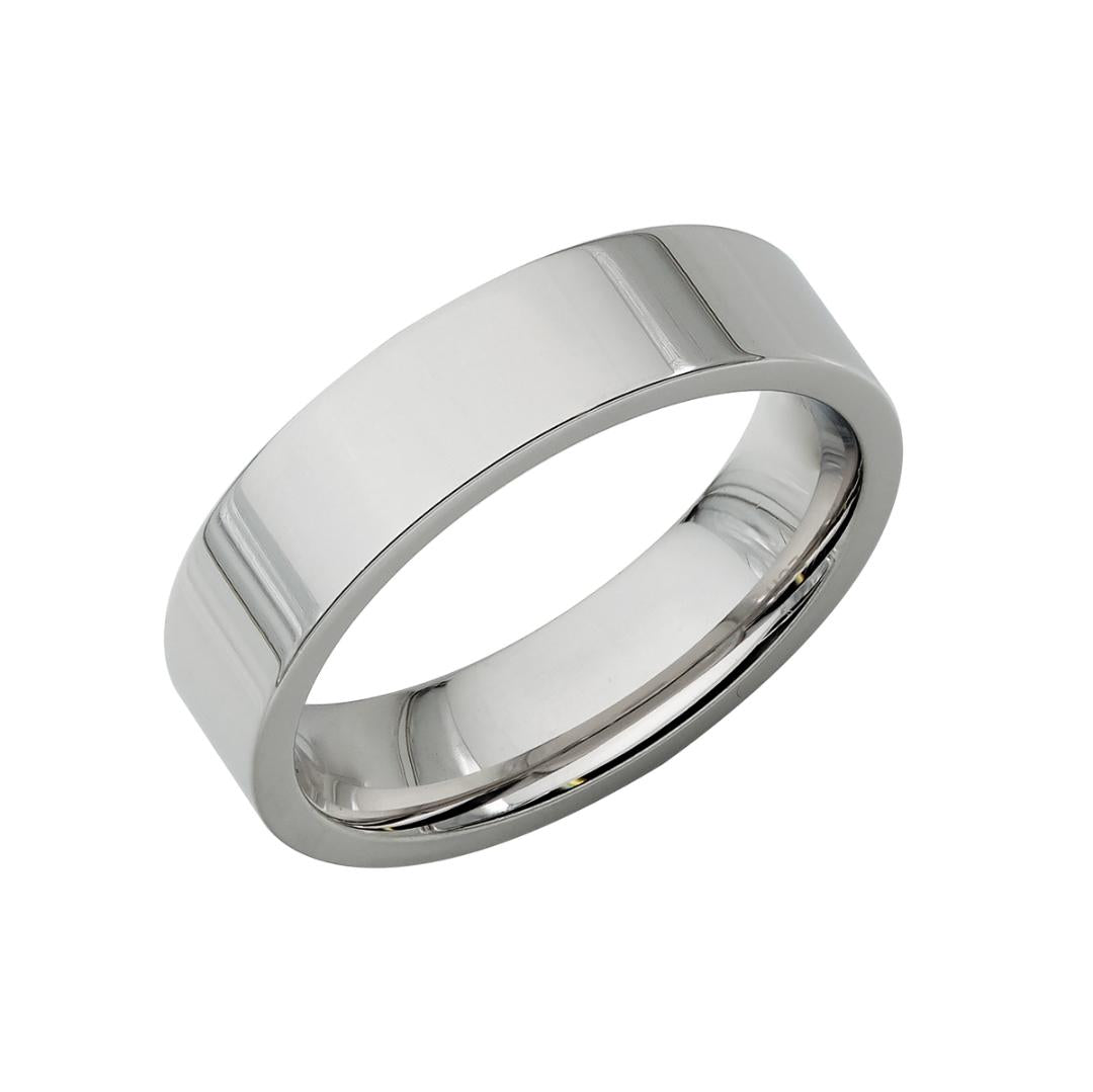 5mm Flat Platinum Wedding Bands