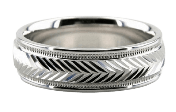 6mm 10K 14K 18K White Gold Shiny Finish Mens Wedding Bands