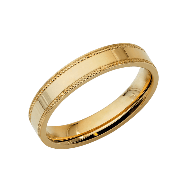 Mens flat sales gold wedding band