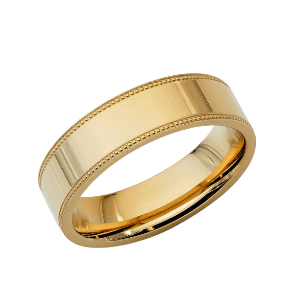 10K Solid Yellow Gold Mens Wedding Bands 6mm