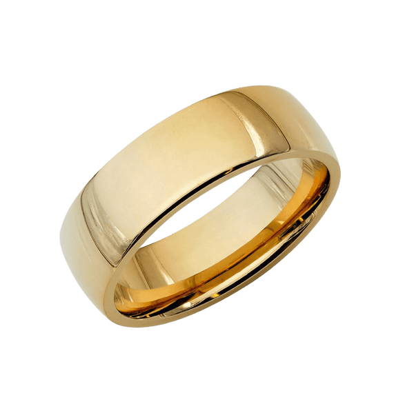 10K Solid Yellow Gold Plain Dome Wedding Bands 6mm