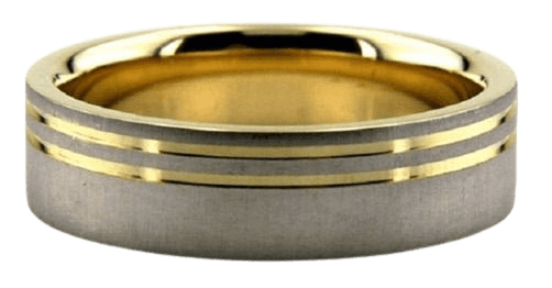 Two Tone Gold Mens Wedding Rings