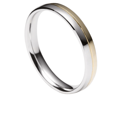 Two Tone Gold Wedding Bands, 3mm 10K White and Yellow Gold Mens and Womens Wedding Rings
