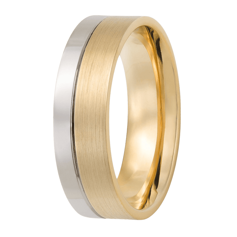 7mm 10K 14K 18K Two Tone Gold Mens Wedding Rings