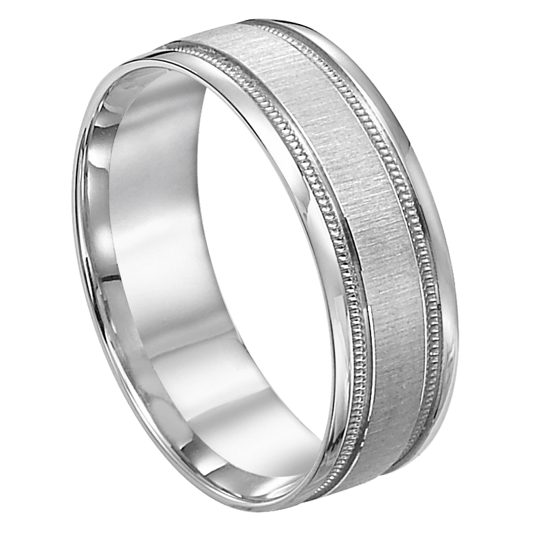 Mens milgrain wedding band discount