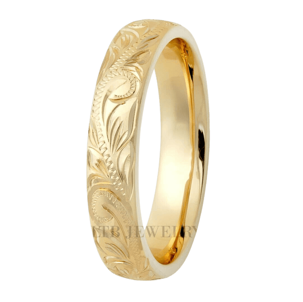 Hand Engraved Wedding Bands, Hand Engraved Wedding Rings