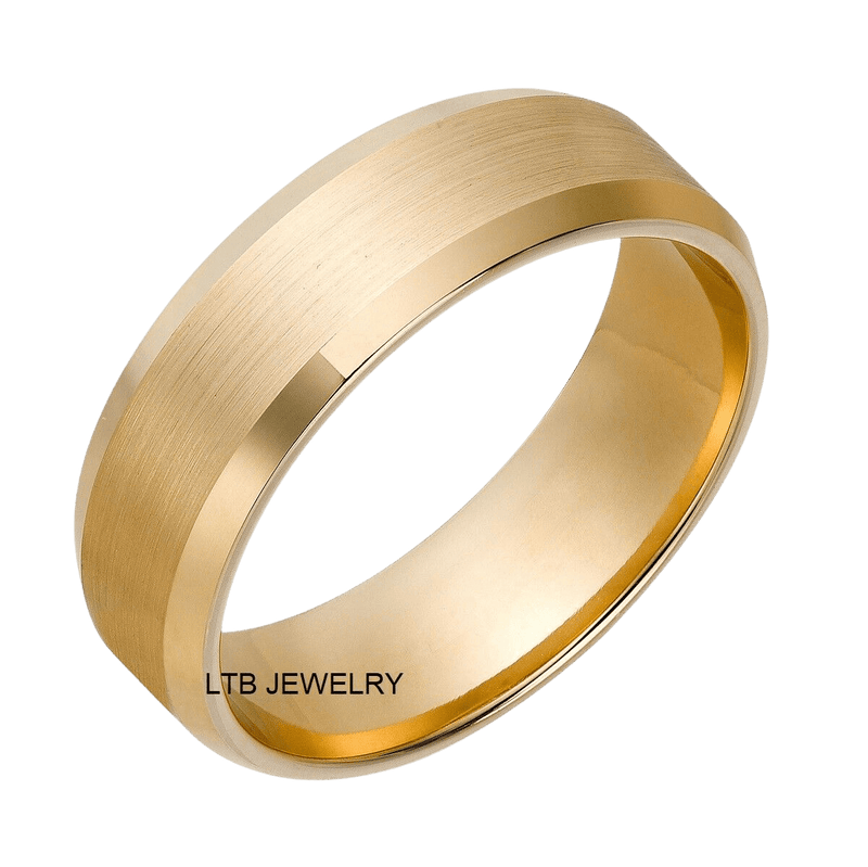 The Marsh | 7mm & 8mm Men's Hammered Gold Wedding Band | 10k, 14k & 18k –  Rustic and Main