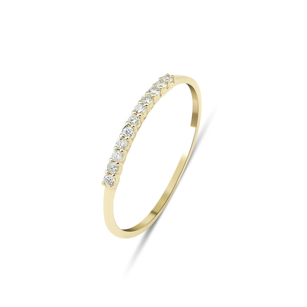 14K Gold Diamond Wedding Bands, Minimalist Diamond Ring