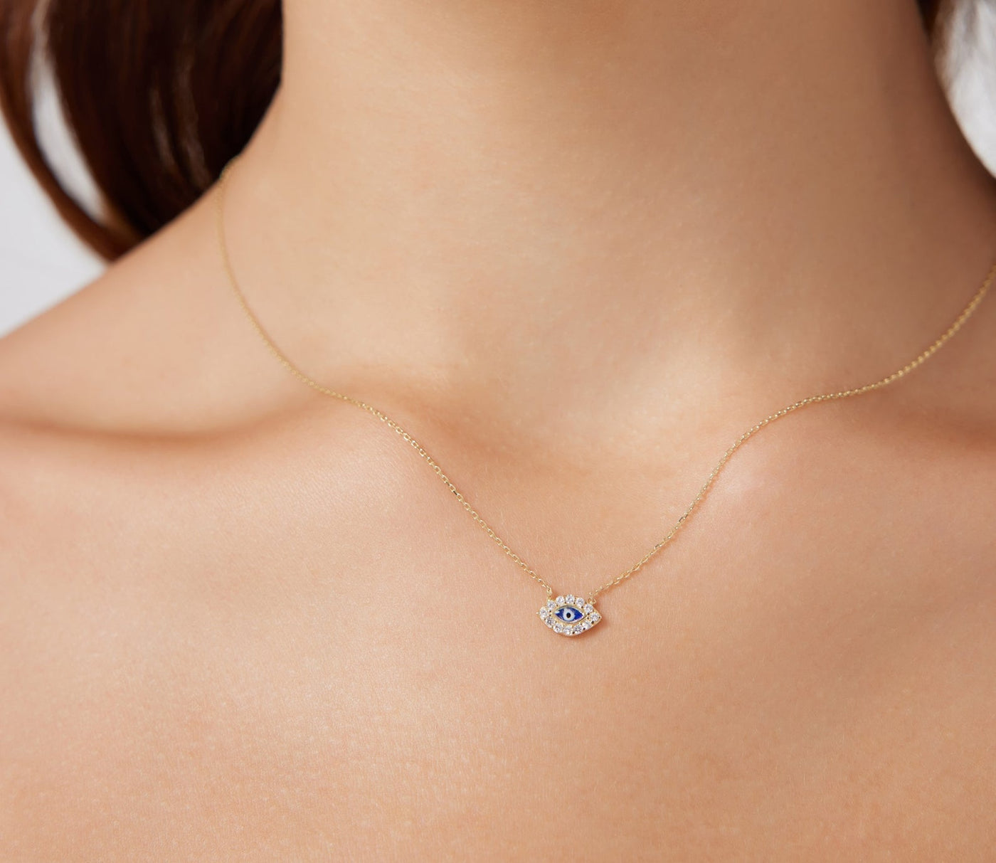 Evil eye minimalist necklace hotsell