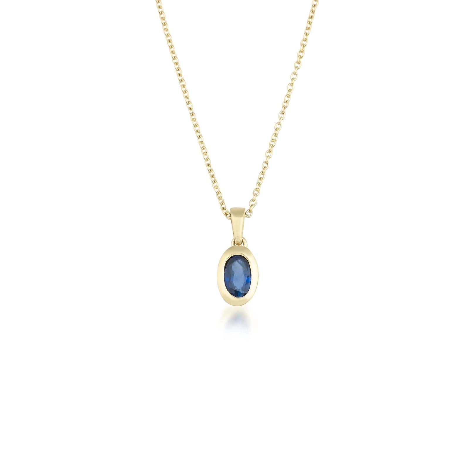 14K Natural Sapphire YG popular Necklace