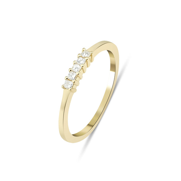 14K Gold Princess Cut Diamond Wedding Rings