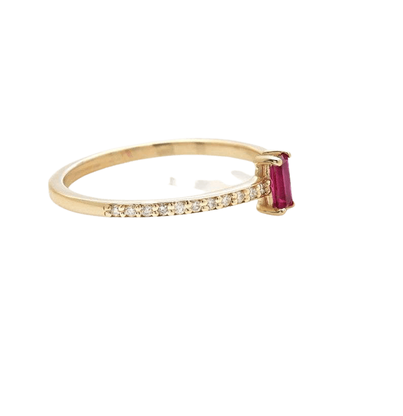 14K Gold Ruby Ring, Diamond Eternity Ring, Ruby and Diamond Ring, Stacking Diamond Ring, Ruby Ring, Minimalist Diamond Ring, Rings for Women