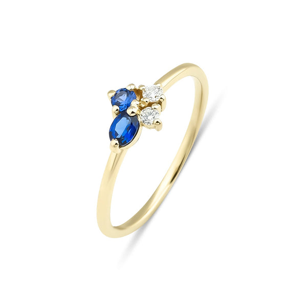 14K Gold Sapphire and Diamond Ring