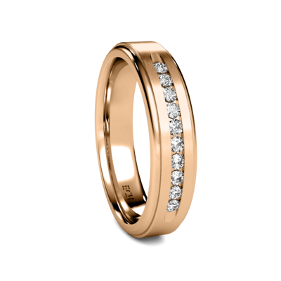 14K Solid Rose Gold Diamond Wedding Rings