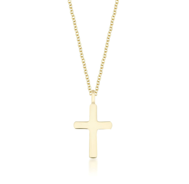 14K Solid 14K White Gold Dainty Cross Necklace