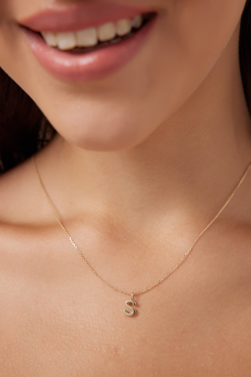 Personalized 4 Letter Necklace in 14k Gold (Double Spacing)