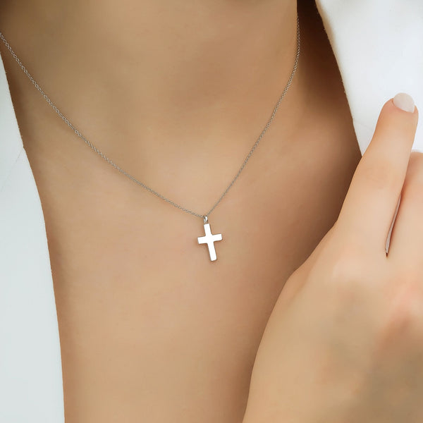 Minimalist long cross necklace hotsell