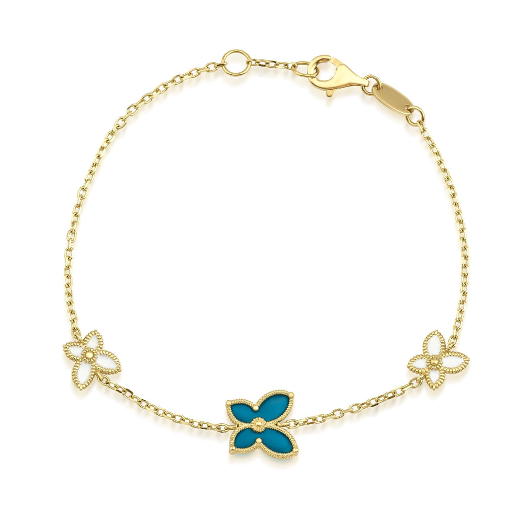 14K Gold Trendy Gold Butterfly Bracelet 14K Gold / 7 Inches