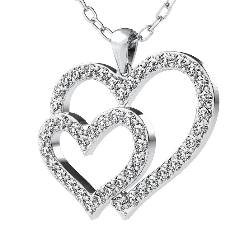 Love Heart 1/20 Cttw Natural Diamond Pendant Necklace set in 925 Sterl –  Fifth and Fine