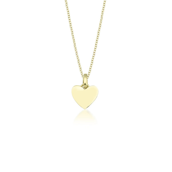 14K Solid Yellow Gold Heart Necklace