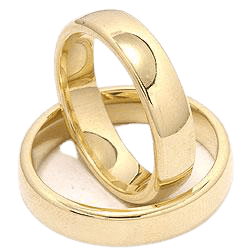 14K Solid Yellow Gold His and Hers Wedding Bands