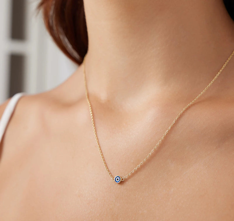 Evil eye minimalist necklace 2025