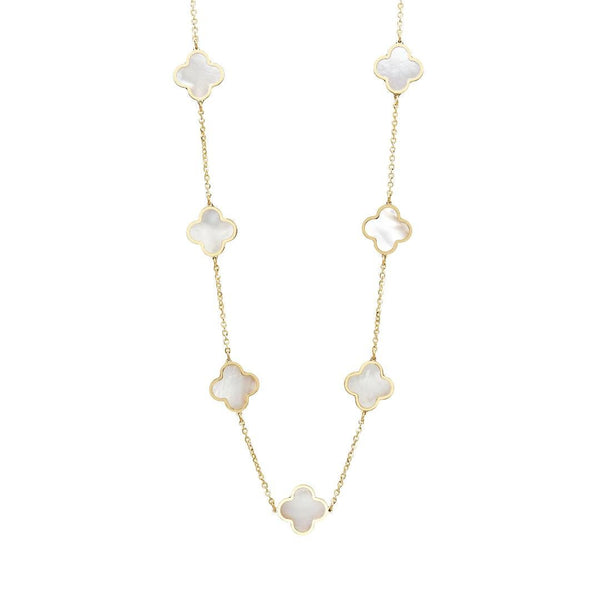 Magic Alhambra long necklace, 1 motif 18K yellow gold, Mother-of-pearl - Van  Cleef & Arpels