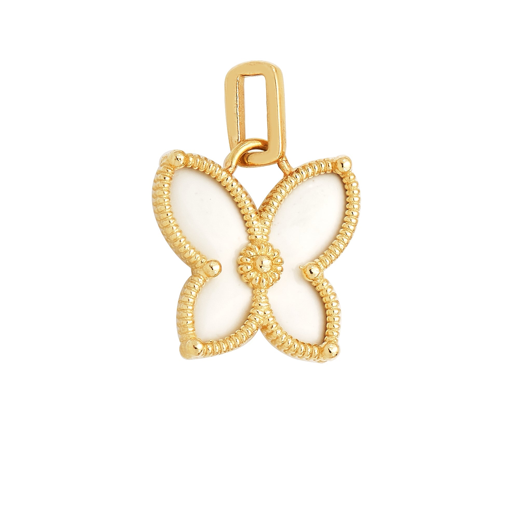 14K Gold store / Butterfly Pendant / Yellow Gold / Textured / Split Bale