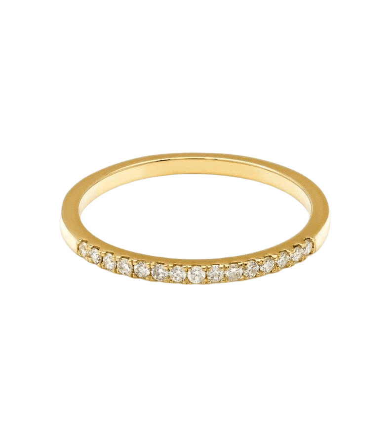 14K Solid Yellow Gold Womens Diamond Wedding Band, Diamond Eternity Ring