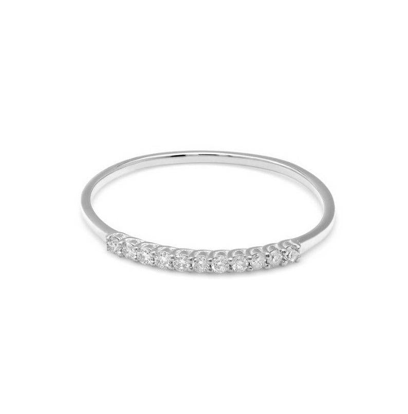 14K gold diamond wedding band featuring 11 round diamonds in a minimalist shiny finish, perfect for elegant styles.