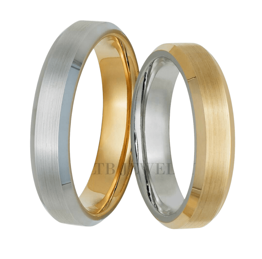 Two Tone Gold His and Hers Wedding Bands – LTB JEWELRY