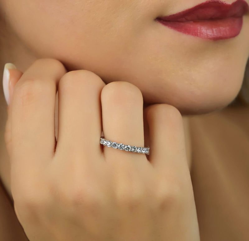 14K White Gold 1.65 Carat Diamond Eternity Wedding Ring