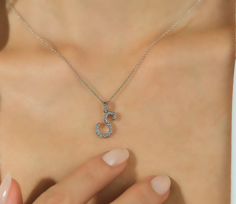 Diamond Tennis Initial Necklace + Pendant – shoptwelvetwentynine
