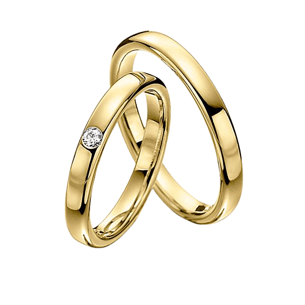 Yellow 18CT gold wedding ring set with matte carbon fiber bands. Gold  rounded matching wedding bands. Golden engagement rings (00510_5N5N) –  Rosler Rings