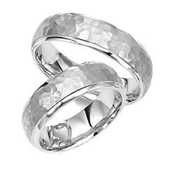14K White Gold His and Hers Wedding Bands, Matching Wedding Rings Set