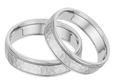 14K White Gold His and Hers Wedding Rings, Matching Wedding Bands Set