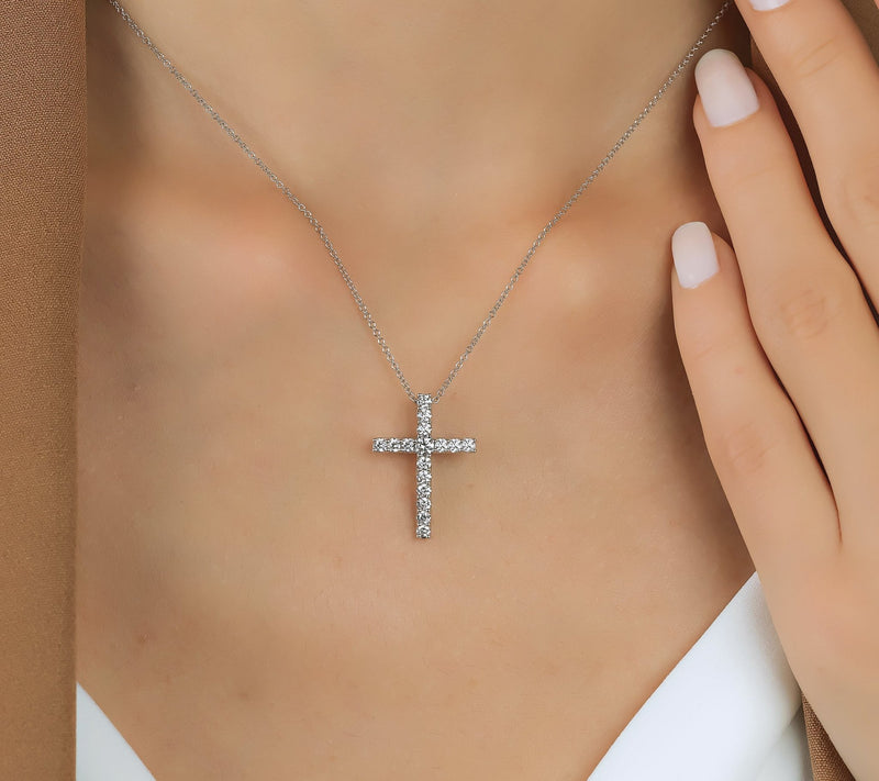 Georgie Two Prong Diamond Cross Necklace – RW Fine Jewelry