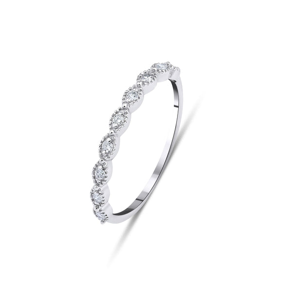 14K White Gold Womens Diamond Wedding Ring